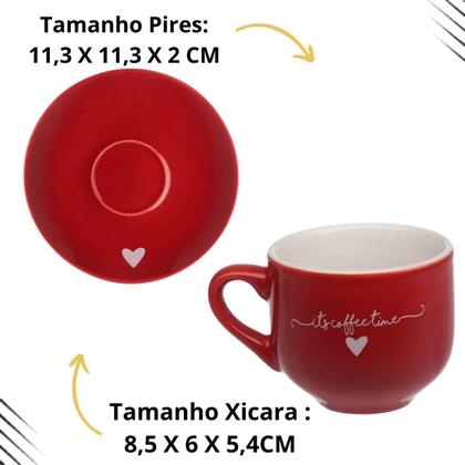 Imagem de Jogo xicara  café lamour 90ml porcelana com 12 peças