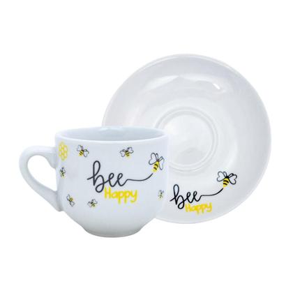 Imagem de Jogo Xícara Com Pires Bee Happy Honey Café Da Manhã Chá 90ml