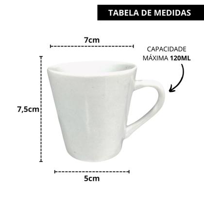 Jogo Xícaras Café Porcelana Branca 120ml Com Pires Coração 12 Peças - Coisas Para o Lar Imagem de Jogo Xícaras Café Porcelana Branca 120ml Com Pires Coração 12 Peças