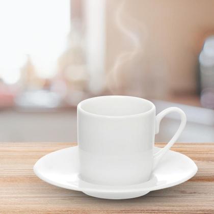Imagem de Jogo Xícaras De Café Chá Porcelana Com Pires 80ml 12 Peças