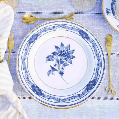 Imagem de Jogo Xicaras de Chá Café Com Pires 250ml Kit 4 Peças Cerâmica Xangai Alleanza Borda Dourada