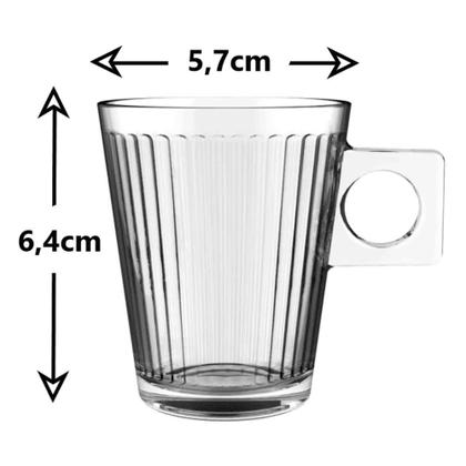Imagem de Jogo Xícaras De Vidro Para Café 80ml Lima Lines 5 Peças