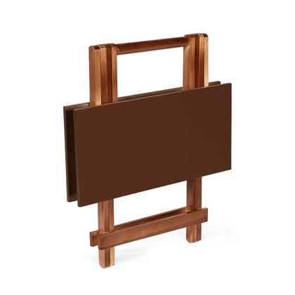 Imagem de Jogos Conjuntos Mesa Bar Dobrável Madeira 70x70 Com 4 Cad.  Imbuia - Móveis Britz