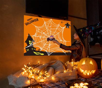 Imagem de Jogos de festa de Halloween Funnlot Pin The Spider na Web