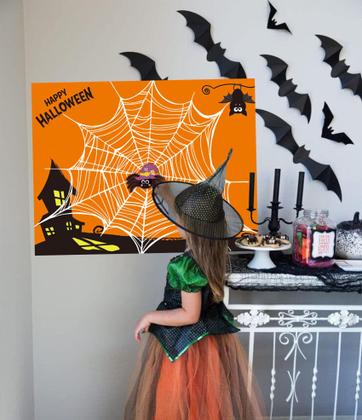 Imagem de Jogos de festa de Halloween Funnlot Pin The Spider na Web