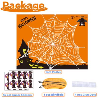 Imagem de Jogos de festa de Halloween Funnlot Pin The Spider na Web