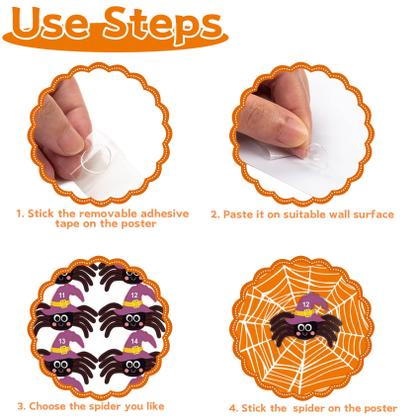 Imagem de Jogos de festa de Halloween Funnlot Pin The Spider na Web