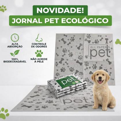 Imagem de Jornal para Pet 62x58 cm Kit 300 Folhas Tapete Higiênico Pet Absorvente