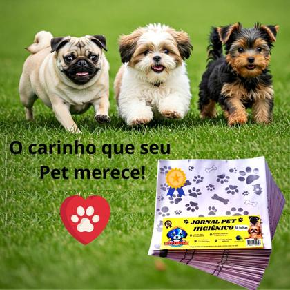 Imagem de Jornal Pet 200 Folhas Grandes Higiênico Papel Limpo Cachorro