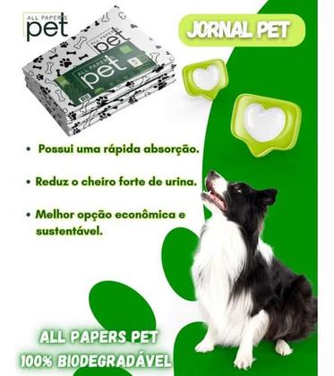 Imagem de Jornal Pet Limpo Higiênico Biodegradável Kit C/ 150 Fls Branco