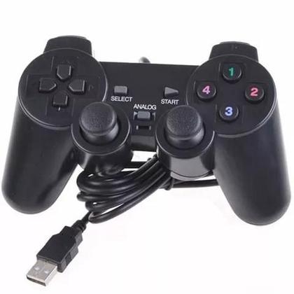 Imagem de Joystick Controle Para Pc Gamer Jogos Vibração Dual Shock Usb Com Fio