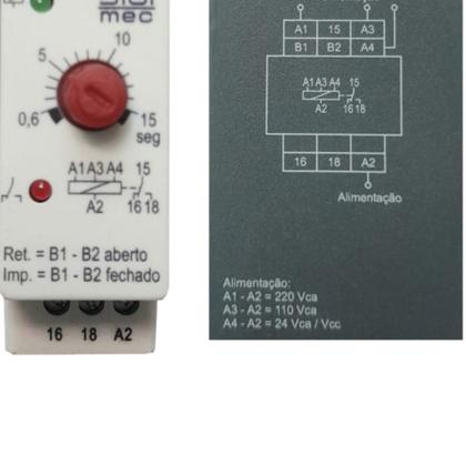 Imagem de Jtei-1 rele tempo 15 simpulso e retardo na energização 24vc digimec