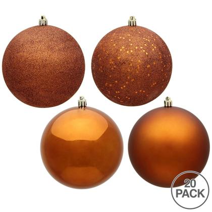 Imagem de Juego de Adornos Vickerman Bola de 7 cm Cobre con 4 Acabados - Paquete de 20