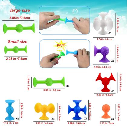 Imagem de Juguetes de Baño TOYARA Gran Set de 36 Piezas con Succión para Niños de 3 a 8 Años