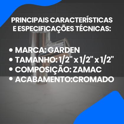 Imagem de Junção Adaptador Y 1/2" Metal Cromado Para Torneira, Filtro E Ducha Higiênica Conector Ponto De Água