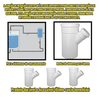 Imagem de Junção de Esgoto Redução Encanamento Dutos 100x50mm 3und