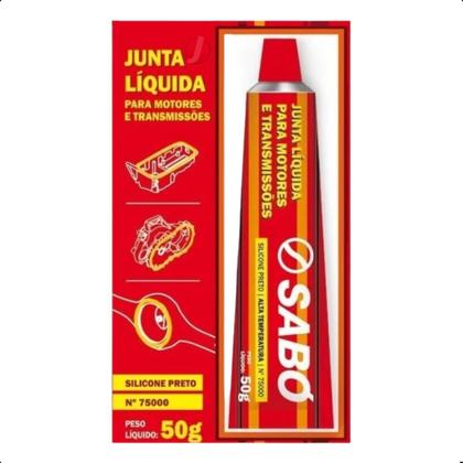 Imagem de Junta Cola Silicone Alta Temperatura Sabo - Preto 50gr