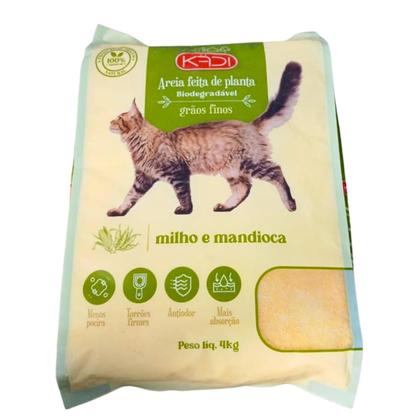 Imagem de Kadi Areia Sanitária 4kg Grãos Finos Biodegradável Gatos