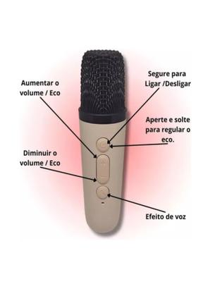 Imagem de Karaoke Caixa De Som Bluetooth Portátil Microfone Sem Fio