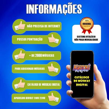 Imagem de Karaoke Party Box +2 Mic Sem Fio + Caixa De Som + Catálogo