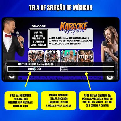 Imagem de Karaoke Party Box Com Pontuação +de 2000 Músicas (Teclado Numérico) Não Precisa de Internet