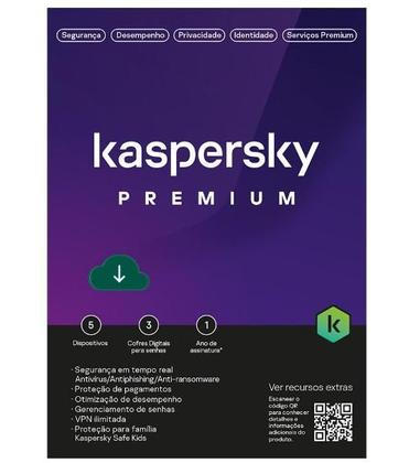 Imagem de Kaspersky Antivírus Premium 5 Dispositivos 1 Ano 