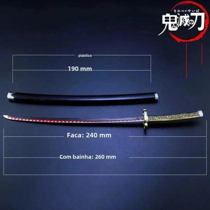 Imagem de Katana Demon Slayer de Metal 25cm - Espada com Bainha - Modelo para Colecionador