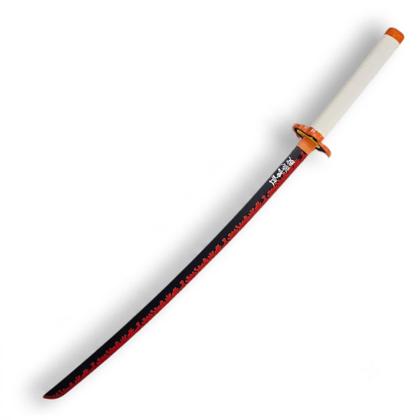 Imagem de Katana Demon Slayer Kyojuro Rengoku Lâmina Bambu Cosplay Preto