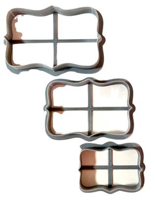 Imagem de KC11 Kit com 3 cortadores MOLDURA confeitaria pasta americana