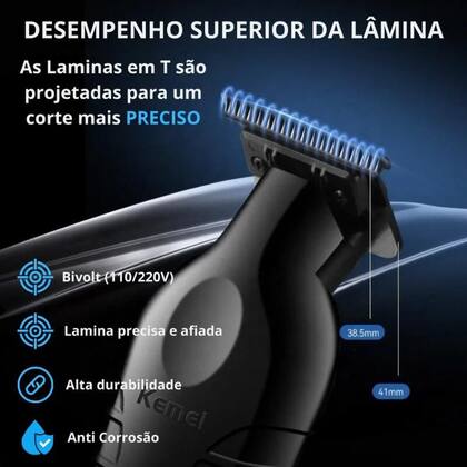 Imagem de Kemei KM-2299 Máquina De Barbear Profissional Acabamento Aparador De Cabelo Detalhador Barbeiro Cortar Elétrica