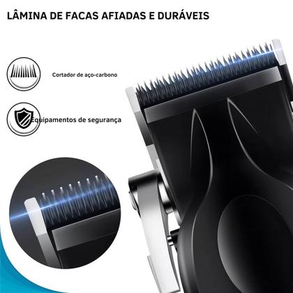 Imagem de Kemei KM2296: Máquina Elétrica de Corte de Cabelo e Barba Sem Fio e Econômica Original