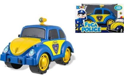 Imagem de Kendy Carrinho Fuca Police Fusca Policia Brinquedo Capô Frente Traseiro Abre Fecha