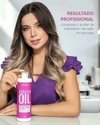 Imagem de Keratina Termo Ativada Hanova 500ml Com proteção Térmica e Argan