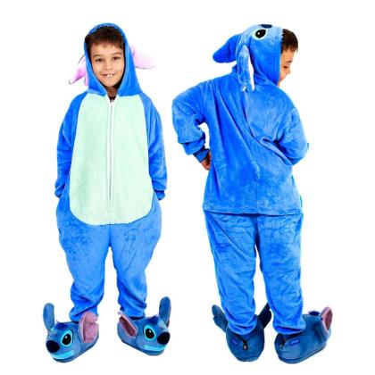 Imagem de Kigurumi Infantil Pijama Stitch Disney Fantasia De Dormir - Zona Criativa