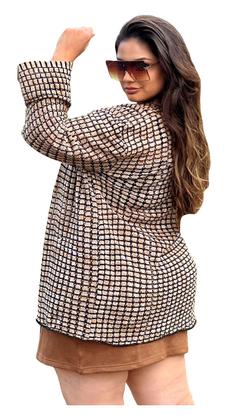 Imagem de Kimono Inverno Plus Size Feminino Blusa Tricot Manga Longa