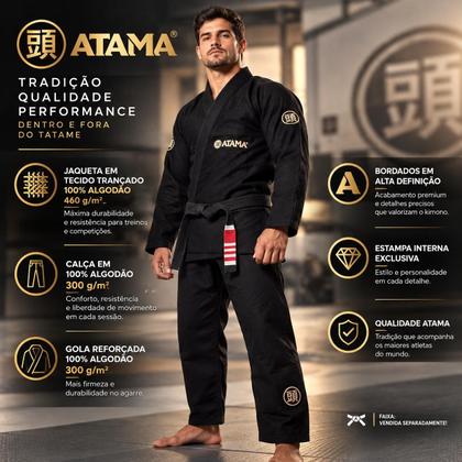Imagem de Kimono JiuJitsu preto Atama Classic