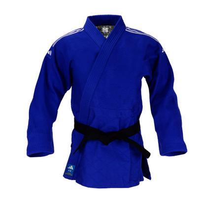 Imagem de Kimono Judo adidas Quest J690 Azul com Faixas em Branco