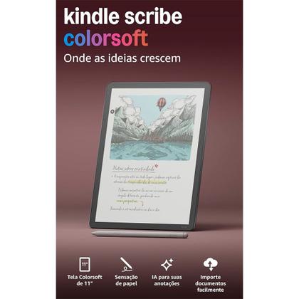Kindle Scribe Colorsoft 64GB com Tela Colorida de 11