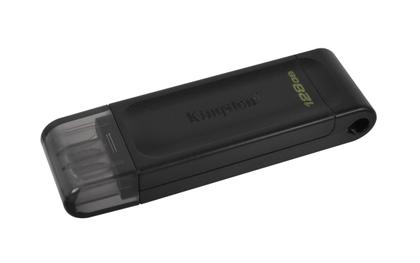 Imagem de Kingston DataTraveler 70 Unidade flash USB-C portátil e leve de 128 GB com velocidades USB 3.2 Gen 1 DT70/128 GB, preta