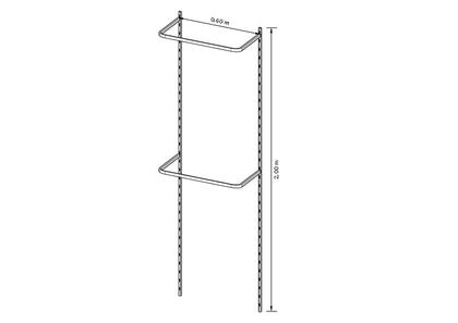 Imagem de Kit 01 Closet Aramado 0,6 x 2,0 mt 2 Cabideiros Cor Branco