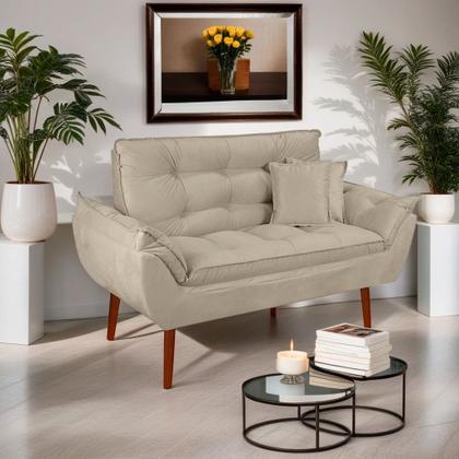 Imagem de Kit 01 Namoradeira Opala +  02 Almofadas cheias  Suede