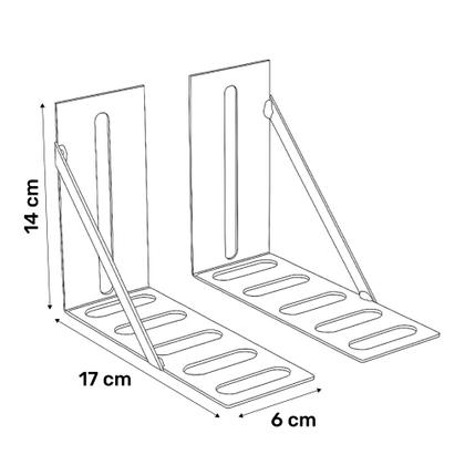 Imagem de Kit 01 Par Frame Suporte Adaptador de Cabeceira Cama Box com Parafusos - Desk Design