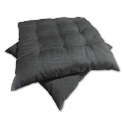 Imagem de Kit 02 Almofadas Assento Futon Flat para cadeira 40x40 Cinza Escuro Cód. 2475