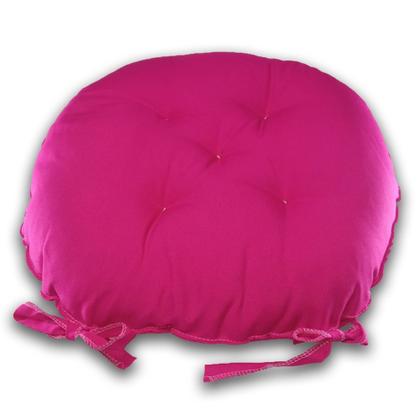 Imagem de Kit 02 Almofadas Futon Redondo Assento para Cadeira 40x40 Rosa Pink Cód. 2533