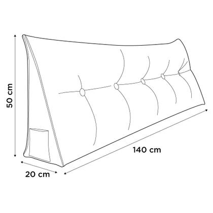 Imagem de Kit 02 Almofadas Para Cabeceira Encosto Apoio Lombar Spot 140cm com Porta Celular Veludo - Desk Design