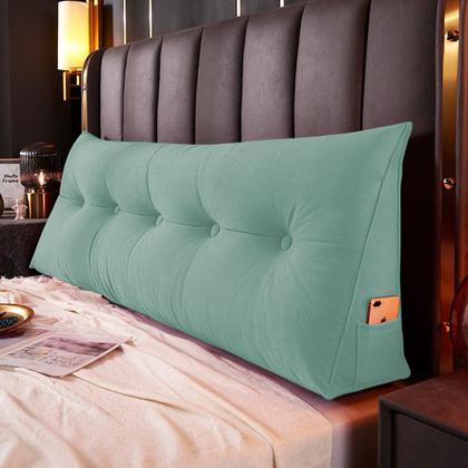 Imagem de Kit 02 Almofadas Para Cabeceira Encosto Apoio Lombar Spot 90cm com Porta Celular Veludo - Desk Design