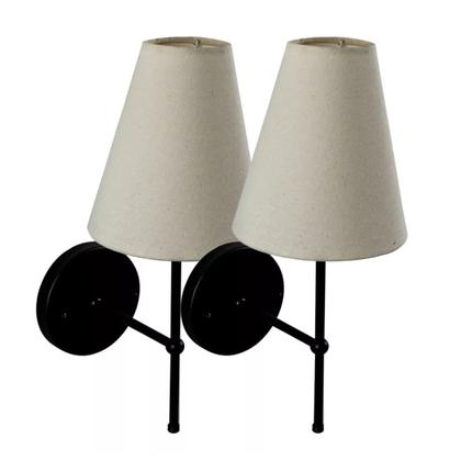 Imagem de Kit 02 Arandela Parede Clássica Interna Com Cúpula Cone Para Decoração Casa e Sala, Corredor, Quarto, Cabeceira de Cama, lavabo