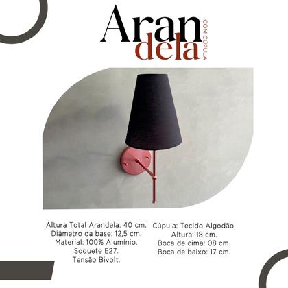 Imagem de Kit 02 Arandela Parede Clássica Interna Com Cúpula Cone Para Decoração Casa e Sala, Corredor, Quarto, Cabeceira de Cama, lavabo