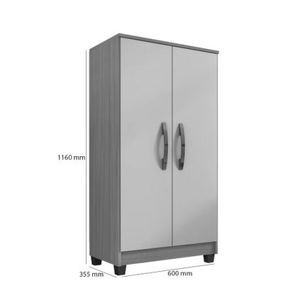 Imagem de Kit 02 Armário Multiuso 2 Portas Porto Belo Carvalho Grafite Clique Chique