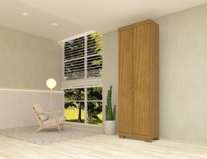 Imagem de Kit 02 Armário Multiuso Irís 2 Portas Com Chave Cinamomo Cozinha Lavanderia Escritório ACP Móveis